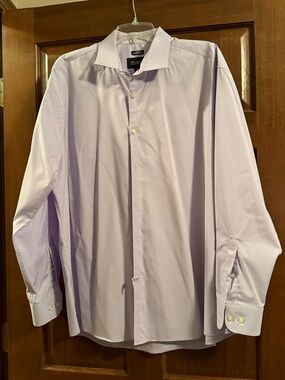 Kenneth Cole Awearness Men's Lavender Dress Shirt - Classic Spread Collar